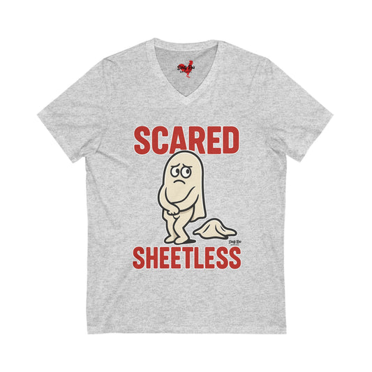 Scared Sheetless | V-Neck Tee