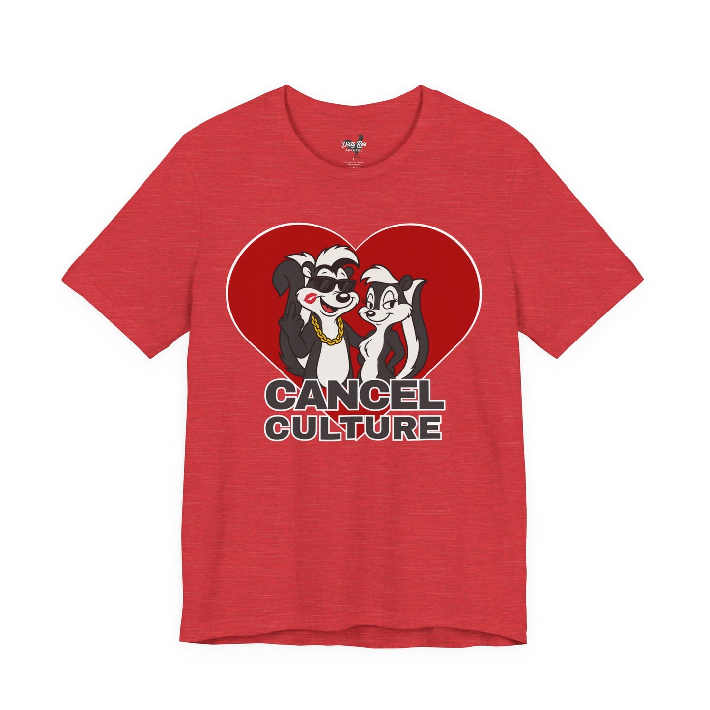 Offensive Cancel Culture Heart T-Shirt for Men – Middle Finger Graphic Humor Tee