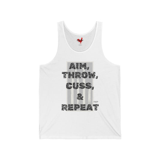 Aim, Throw, Cuss, Repeat Cornhole | Tank Top