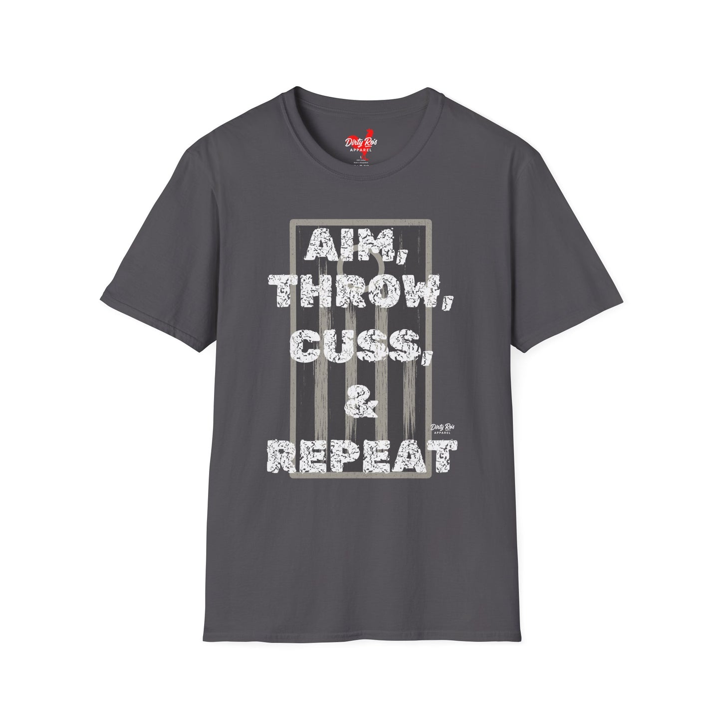 Aim, Throw, Cuss, Repeat Cornhole | Soft AF Tee