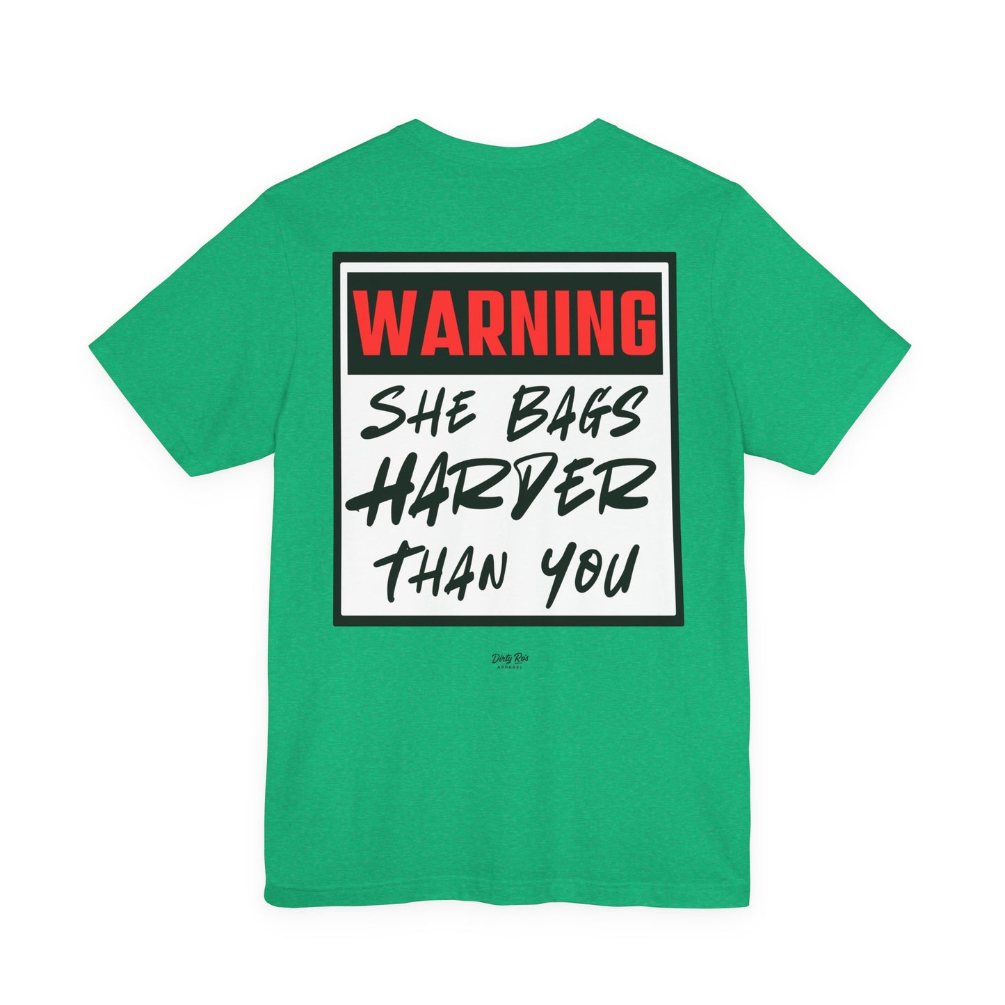 Warning: She Bags Harder Than You – Funny Cornhole Shirt for Women