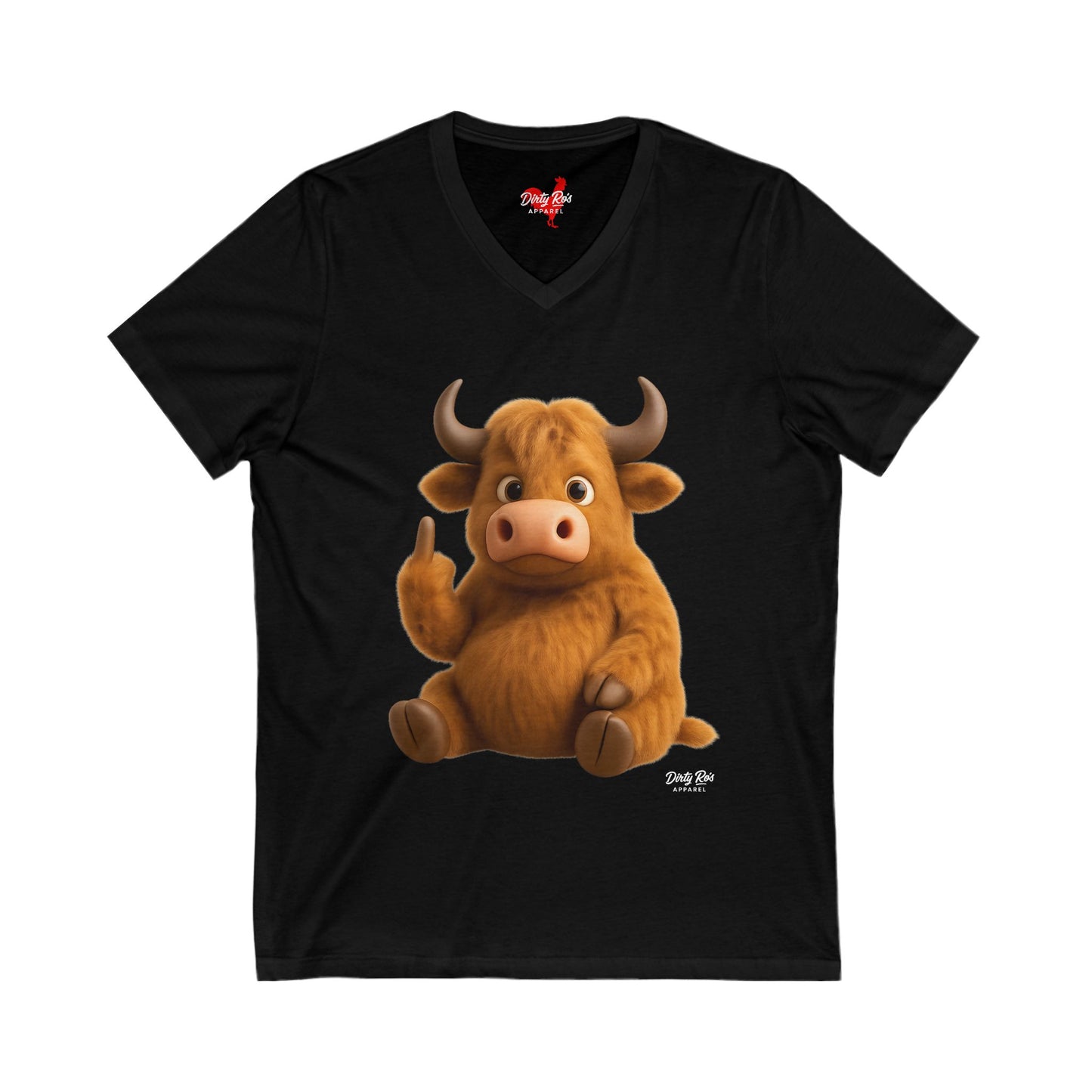 Fuzzy Cow FU | V-Neck Tee