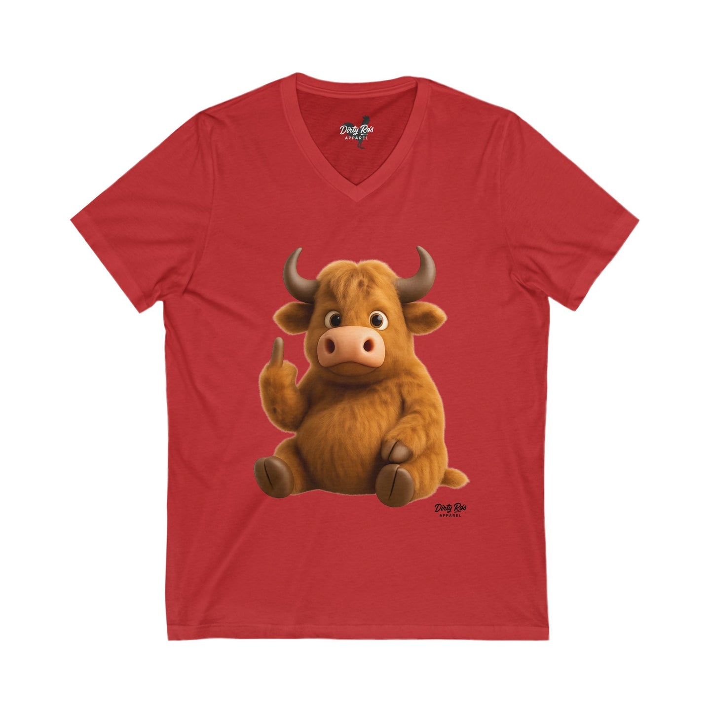 Fuzzy Cow FU | V-Neck Tee