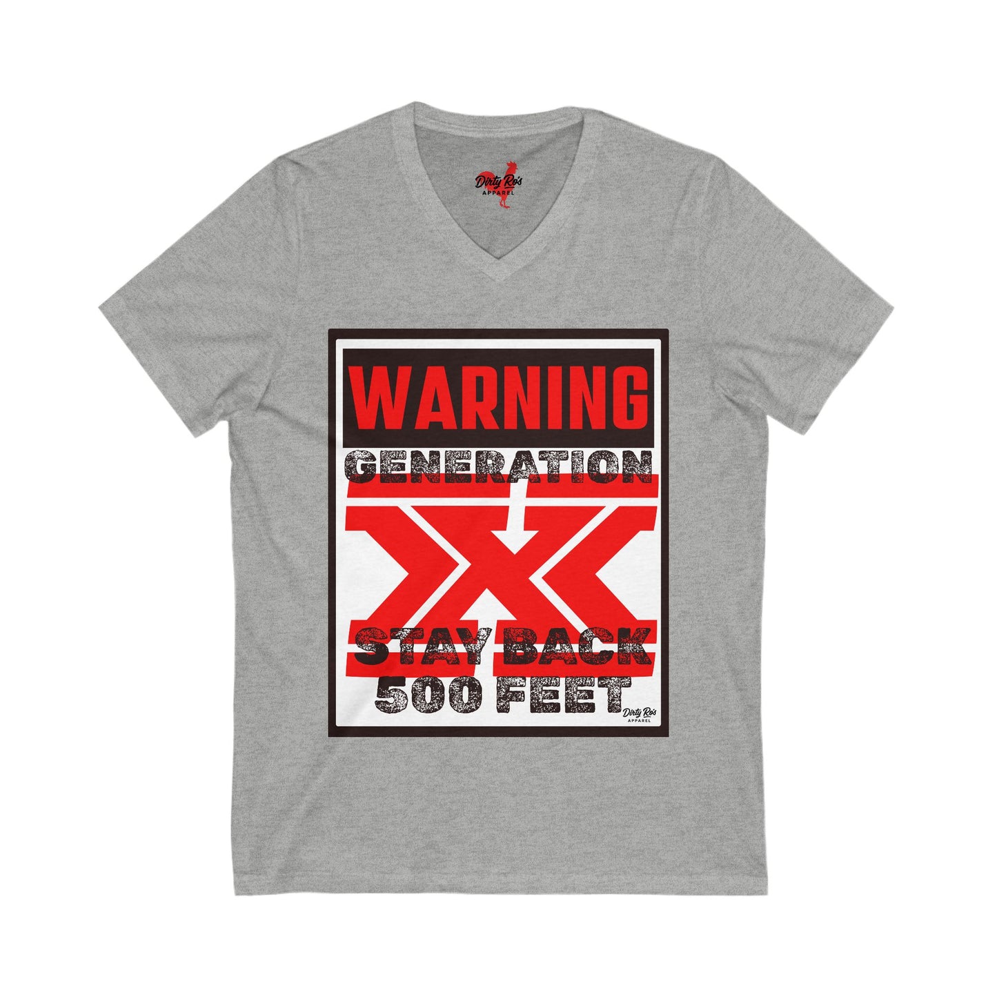 WARNING: Gen X – Stay Back 500 Feet | V-Neck Tee