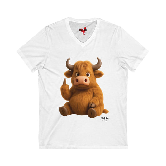 Fuzzy Cow FU | V-Neck Tee