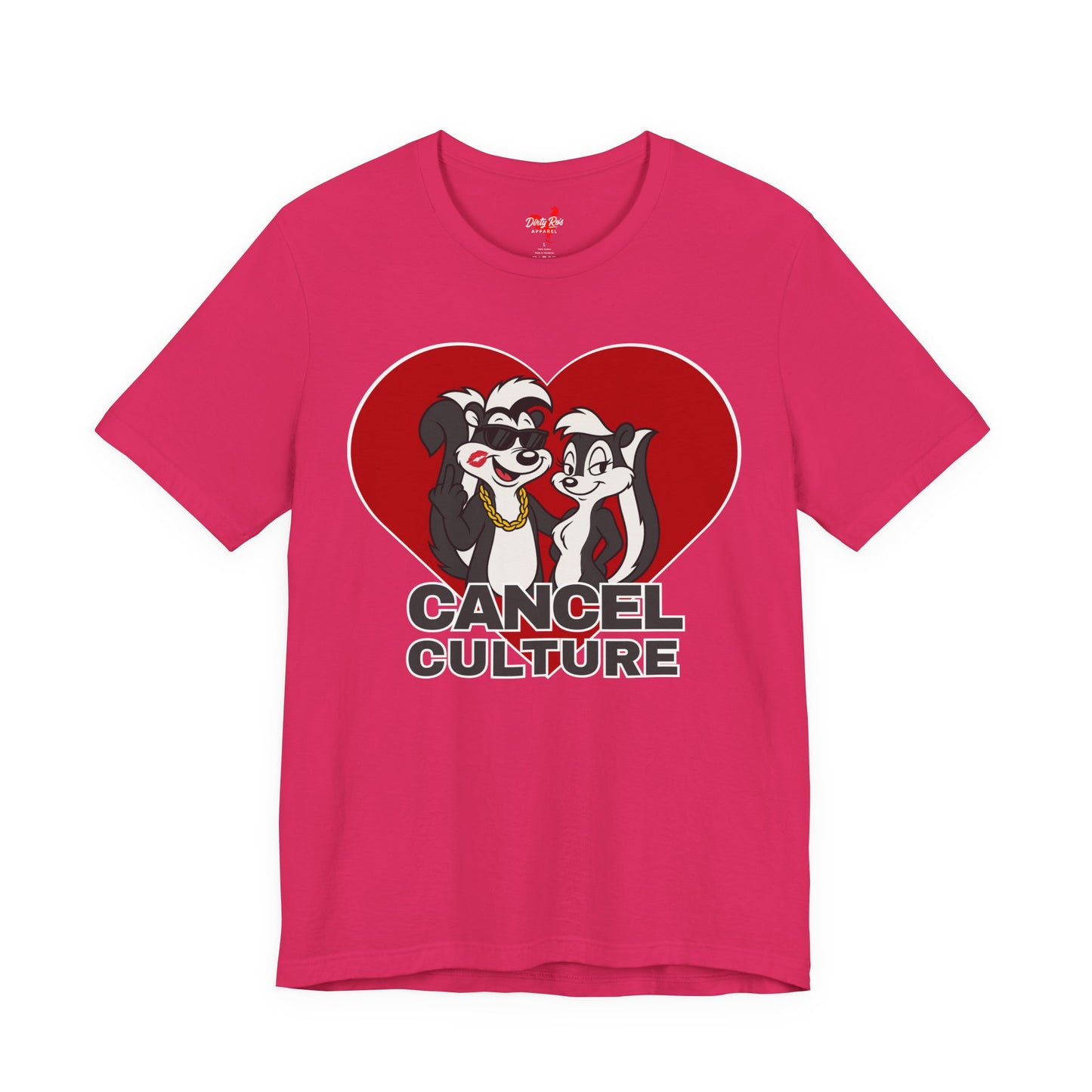 Offensive Cancel Culture Heart T-Shirt for Women – Middle Finger Graphic Humor Tee