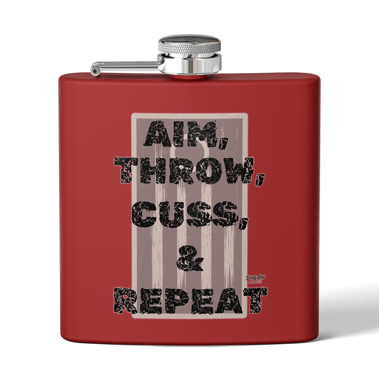 Aim, Throw, Cuss, Repeat Cornhole | Flask