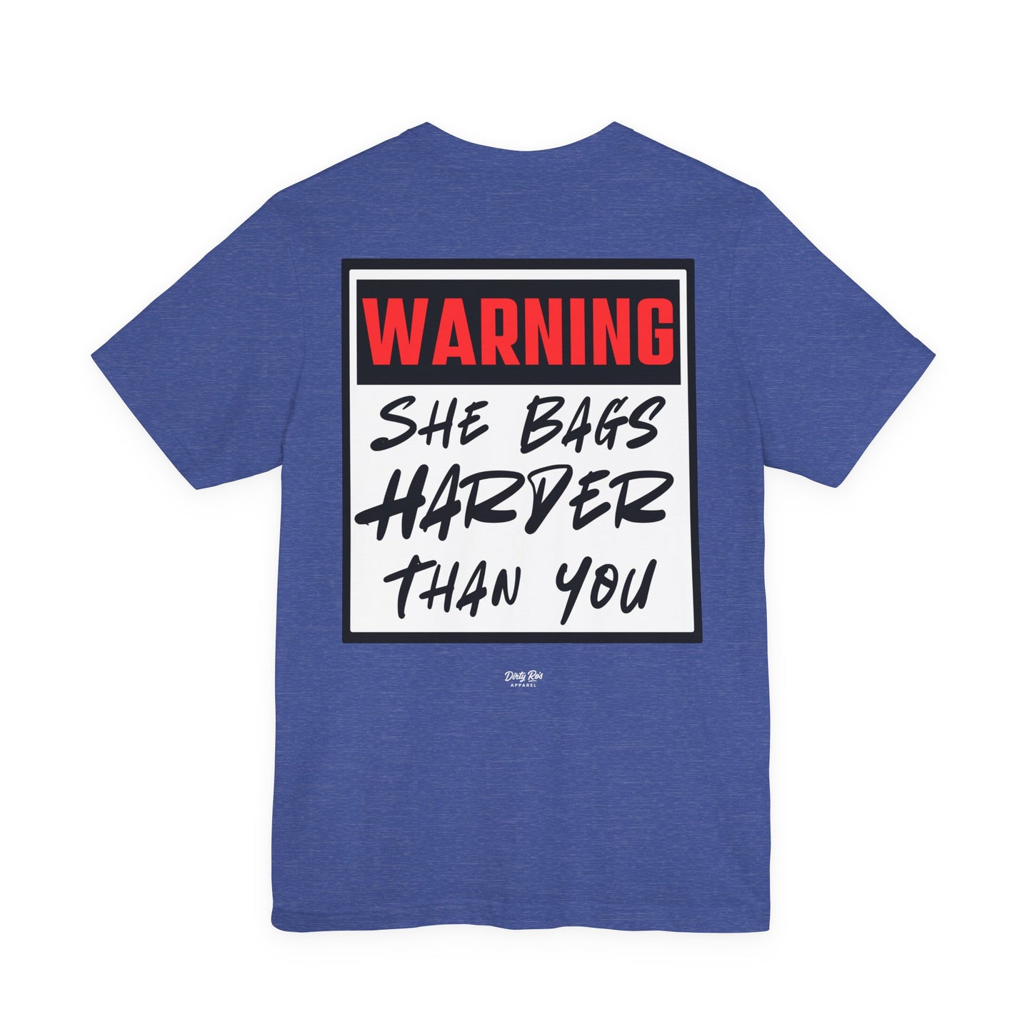 Warning: She Bags Harder Than You – Funny Cornhole Shirt for Women