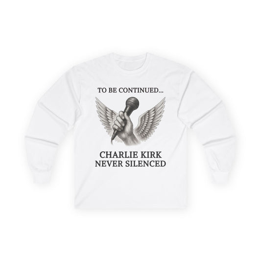 Never Silenced – Charlie Kirk Legacy | Long Sleeve Tee