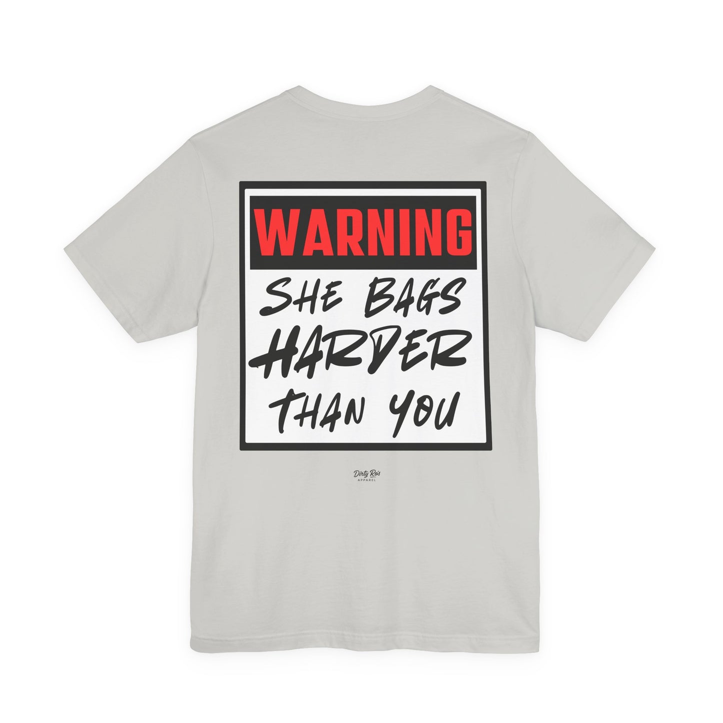 Warning: She Bags Harder Than You – Funny Cornhole Shirt for Women