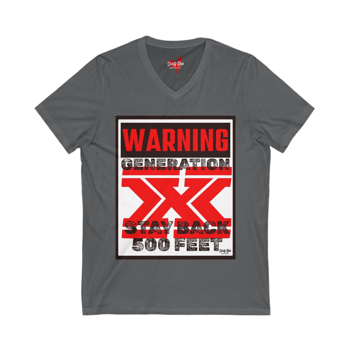WARNING: Gen X – Stay Back 500 Feet | V-Neck Tee
