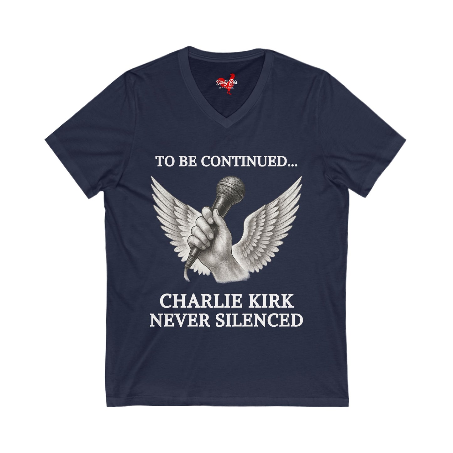 Never Silenced – Charlie Kirk Legacy | V-Neck Tee