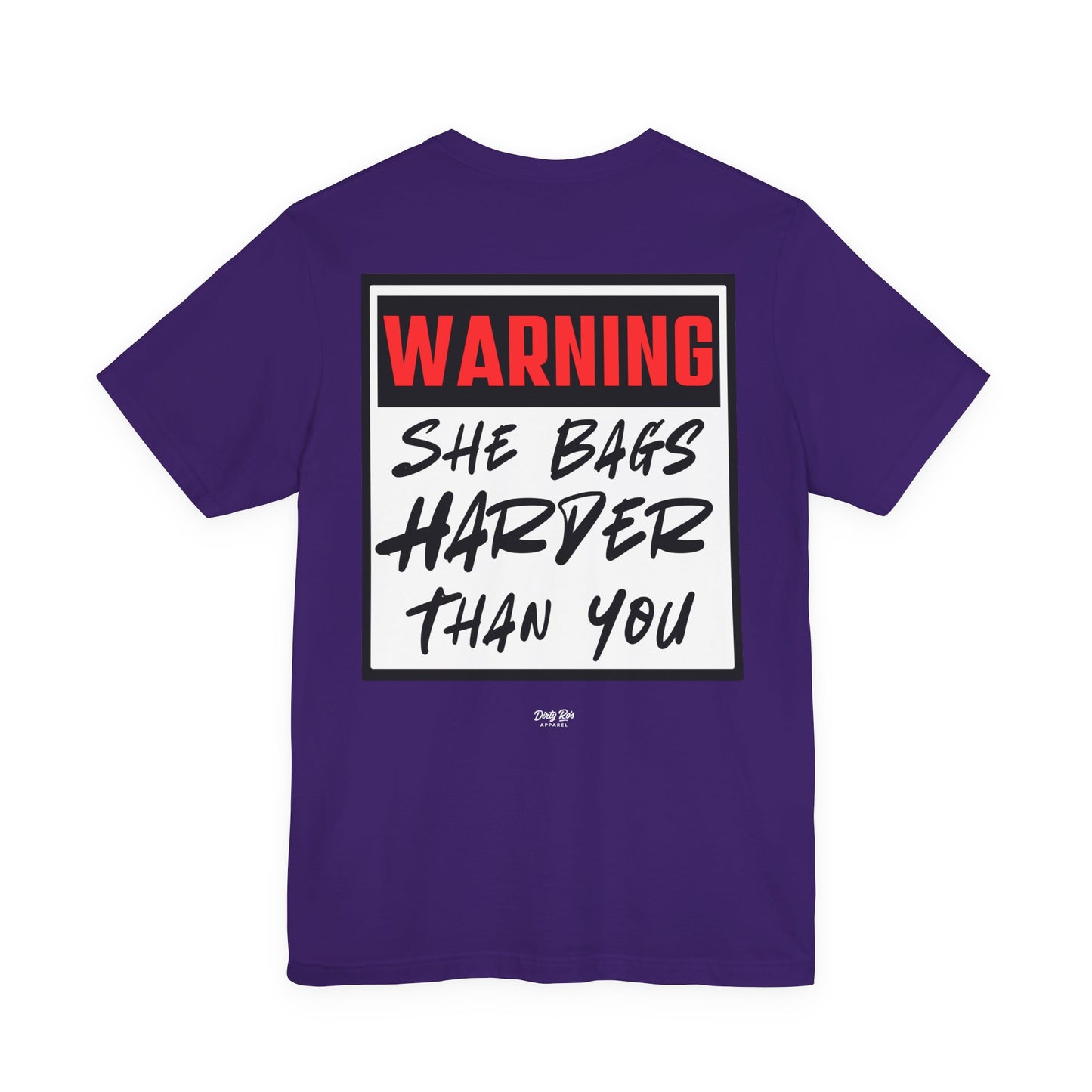 Warning: She Bags Harder Than You – Funny Cornhole Shirt for Women