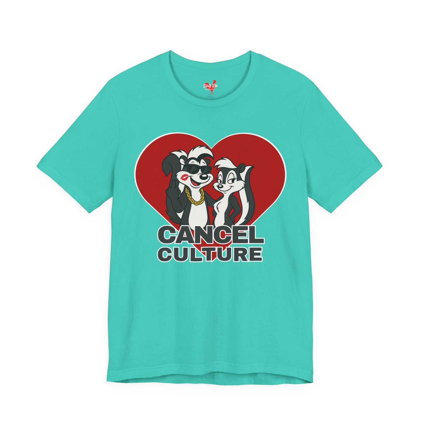 Offensive Cancel Culture Heart T-Shirt for Women – Middle Finger Graphic Humor Tee