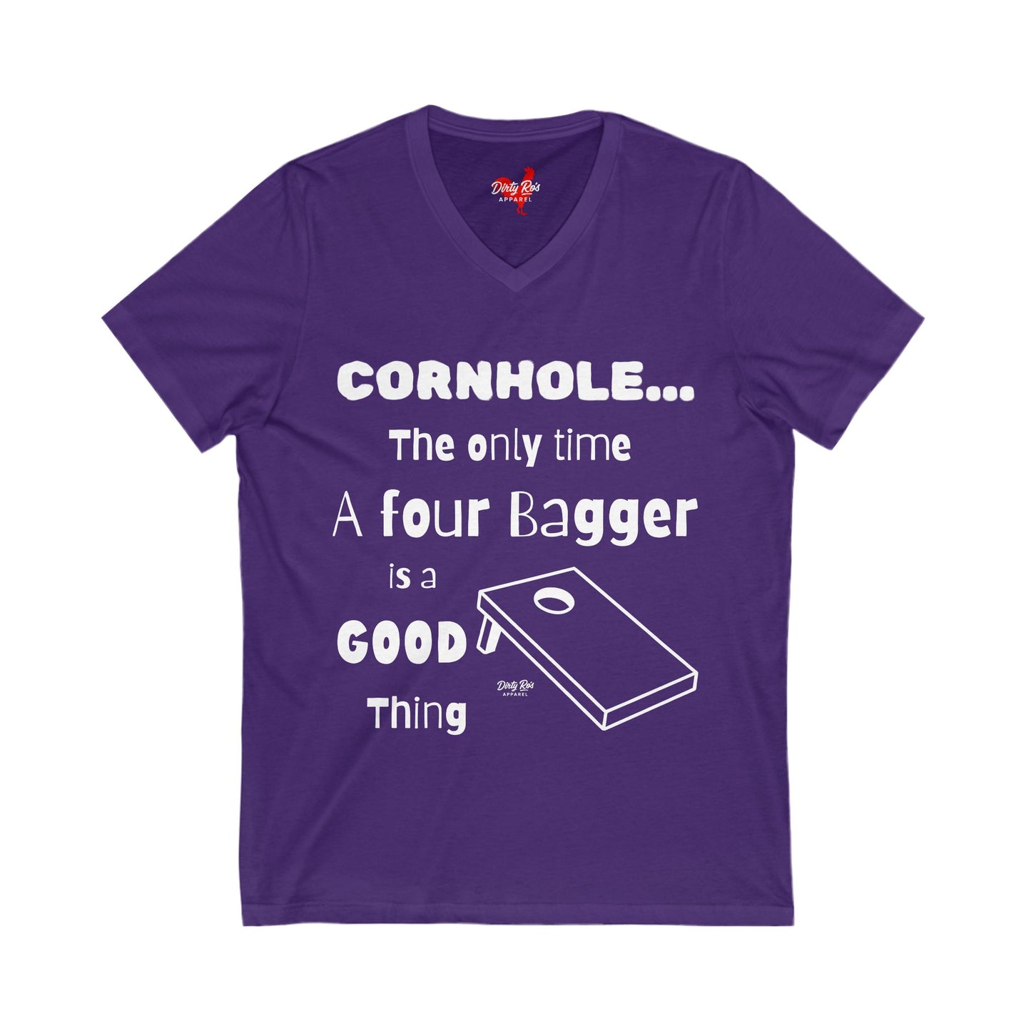 Cornhole The Only Time a Four Bagger is a Good Thing | V-Neck Tee