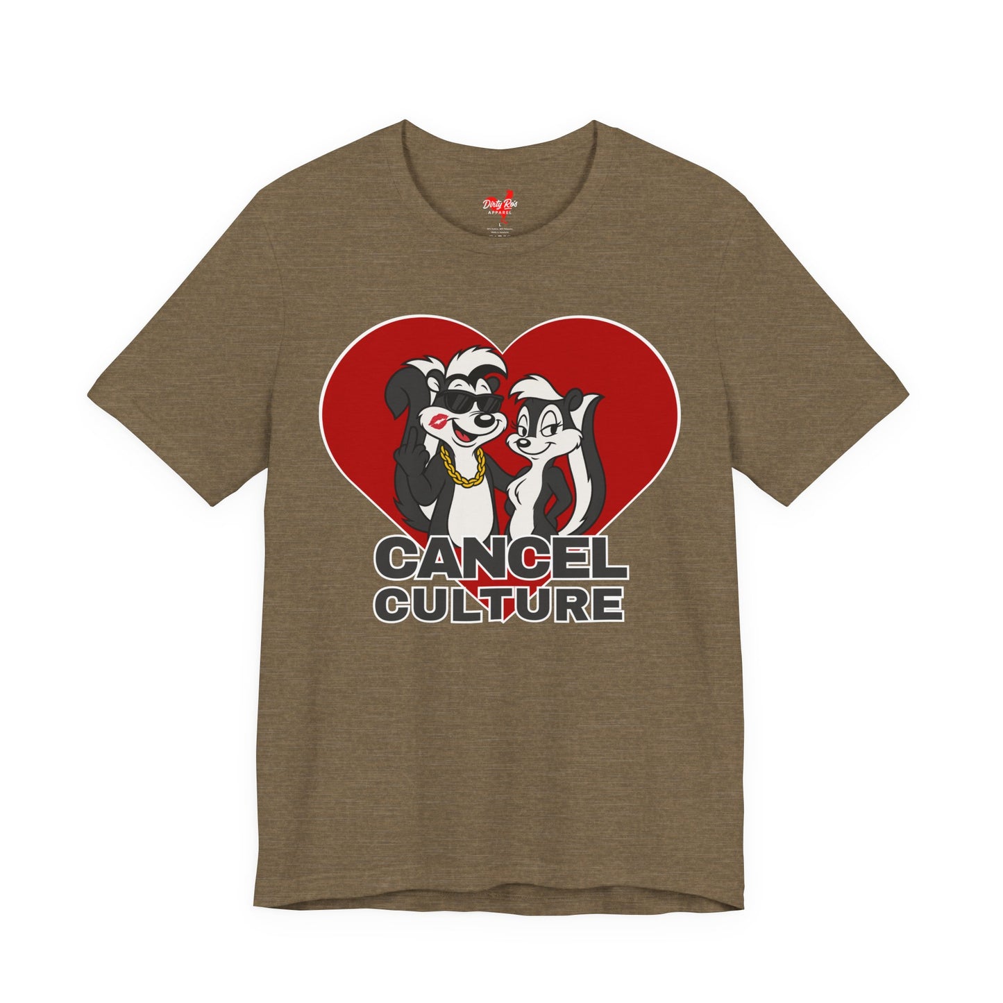 Offensive Cancel Culture Heart T-Shirt for Men – Middle Finger Graphic Humor Tee