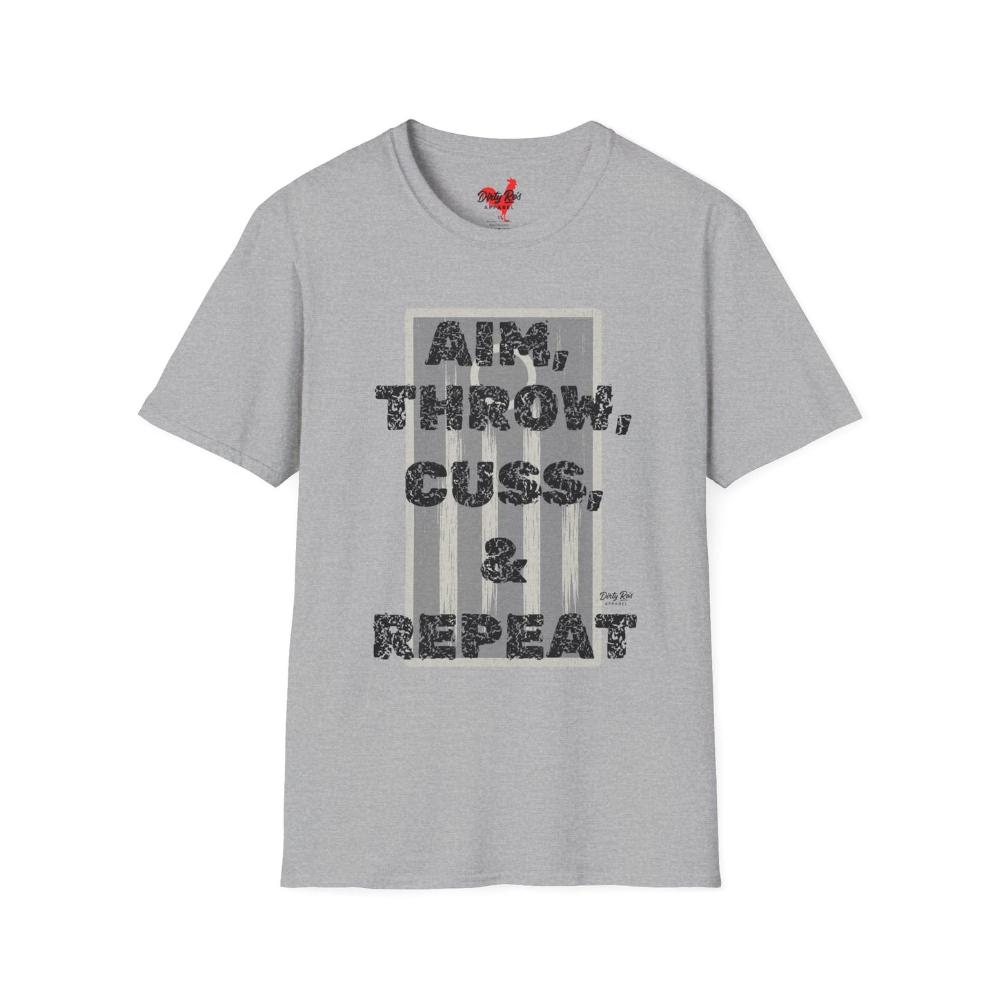 Aim, Throw, Cuss, Repeat Cornhole | Soft AF Tee