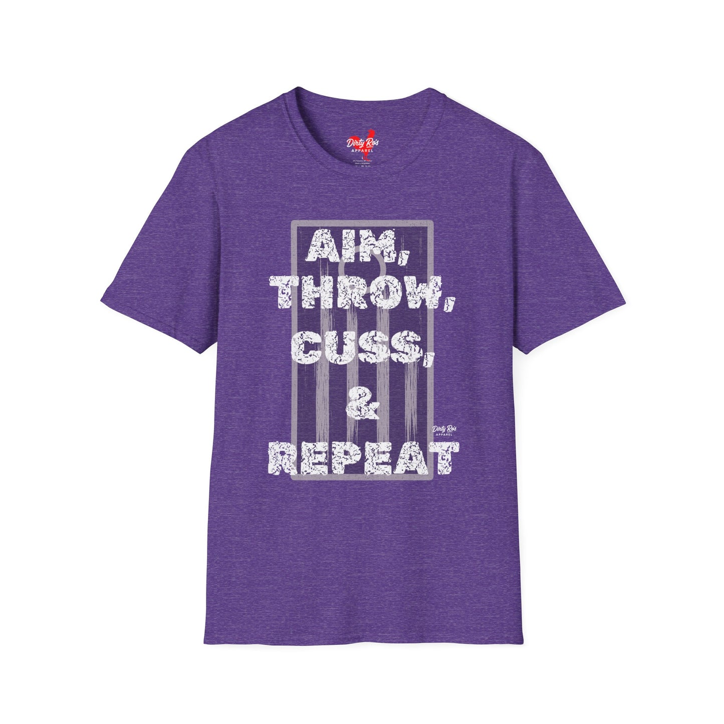 Aim, Throw, Cuss, Repeat Cornhole | Soft AF Tee