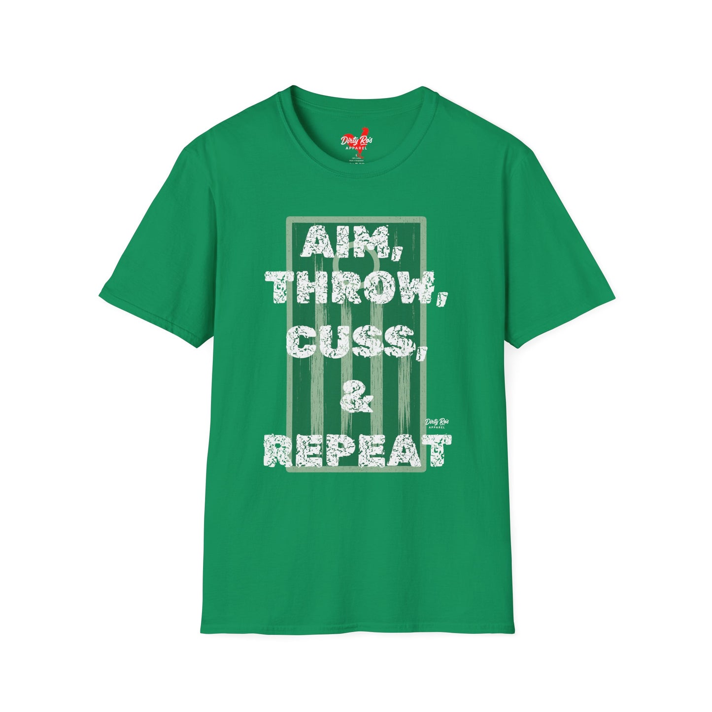 Aim, Throw, Cuss, Repeat Cornhole | Soft AF Tee