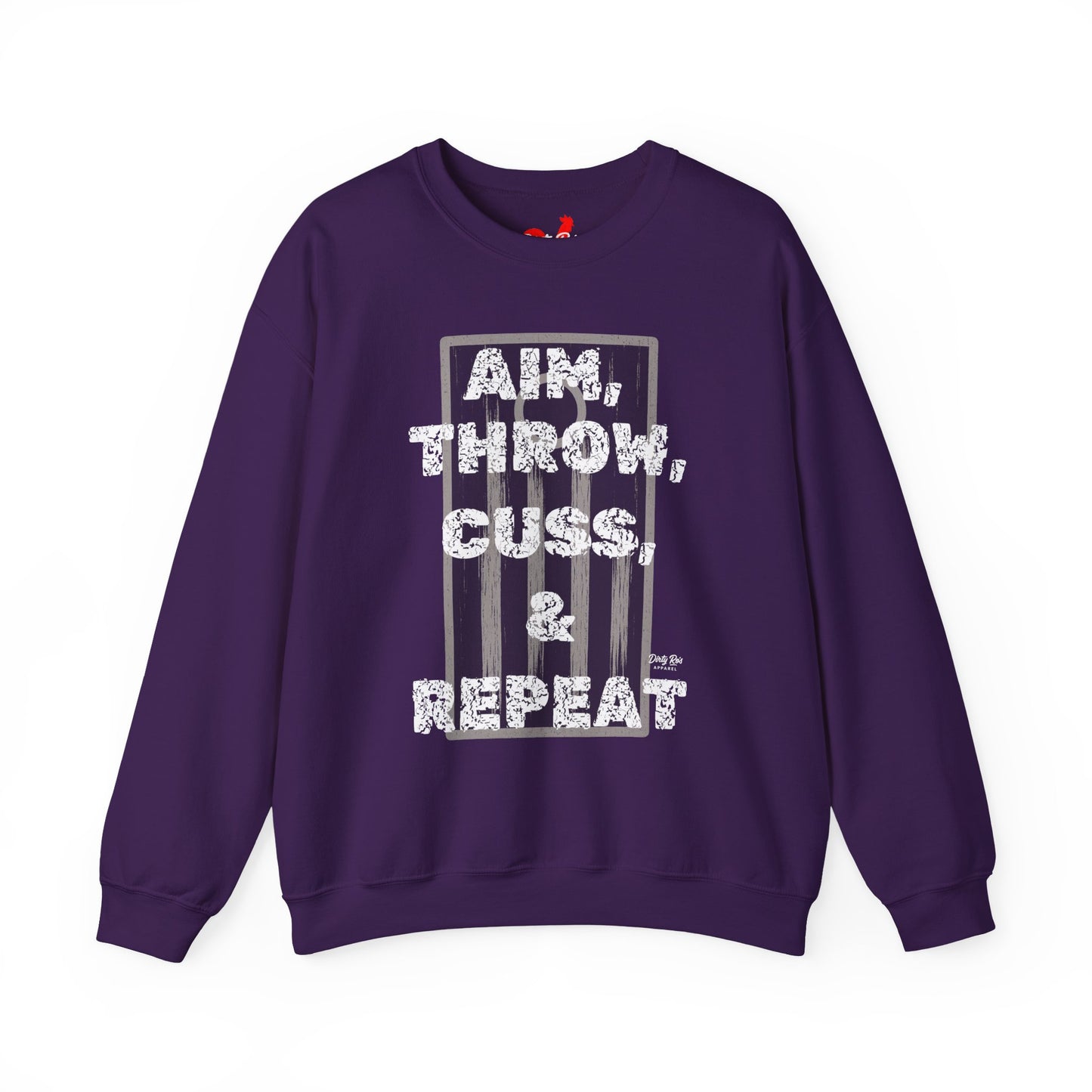Aim, Throw, Cuss, Repeat Cornhole | Crewneck Sweatshirt