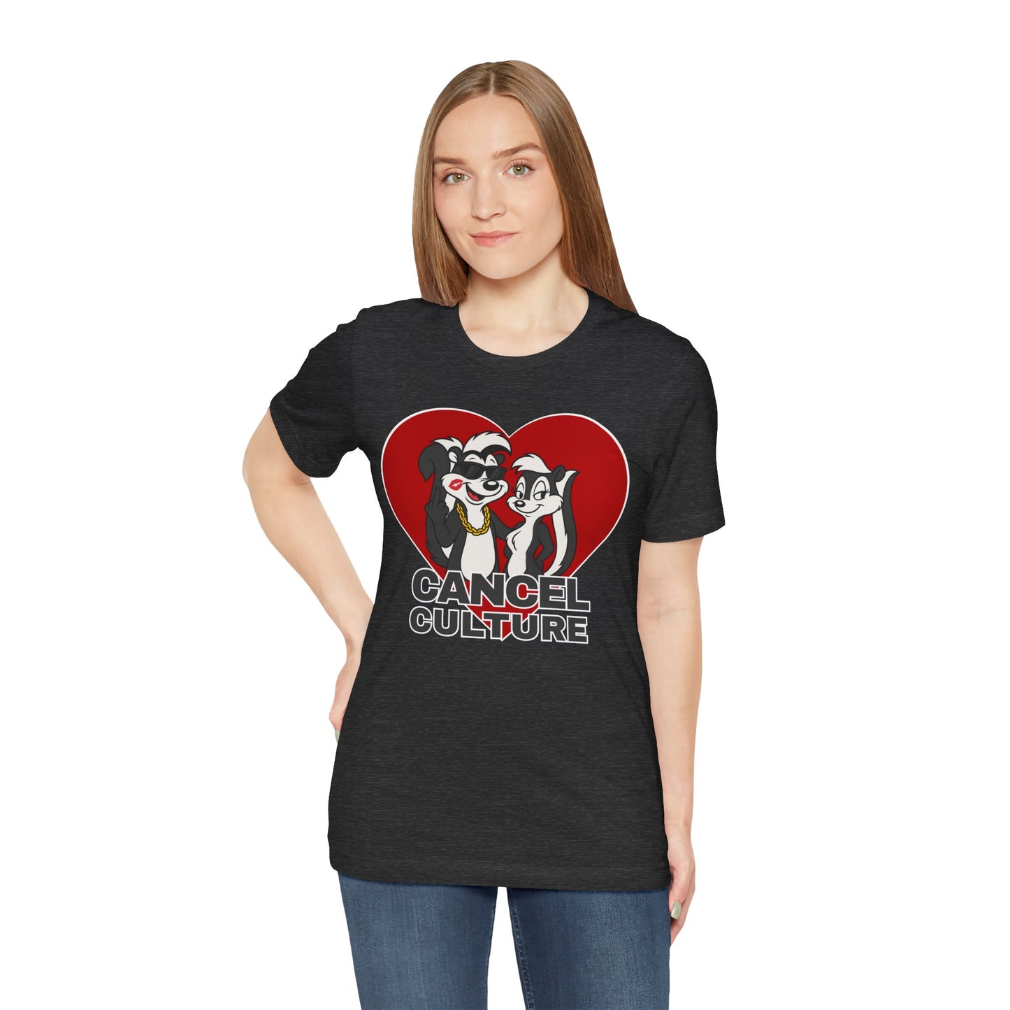 Offensive Cancel Culture Heart T-Shirt for Men – Middle Finger Graphic Humor Tee