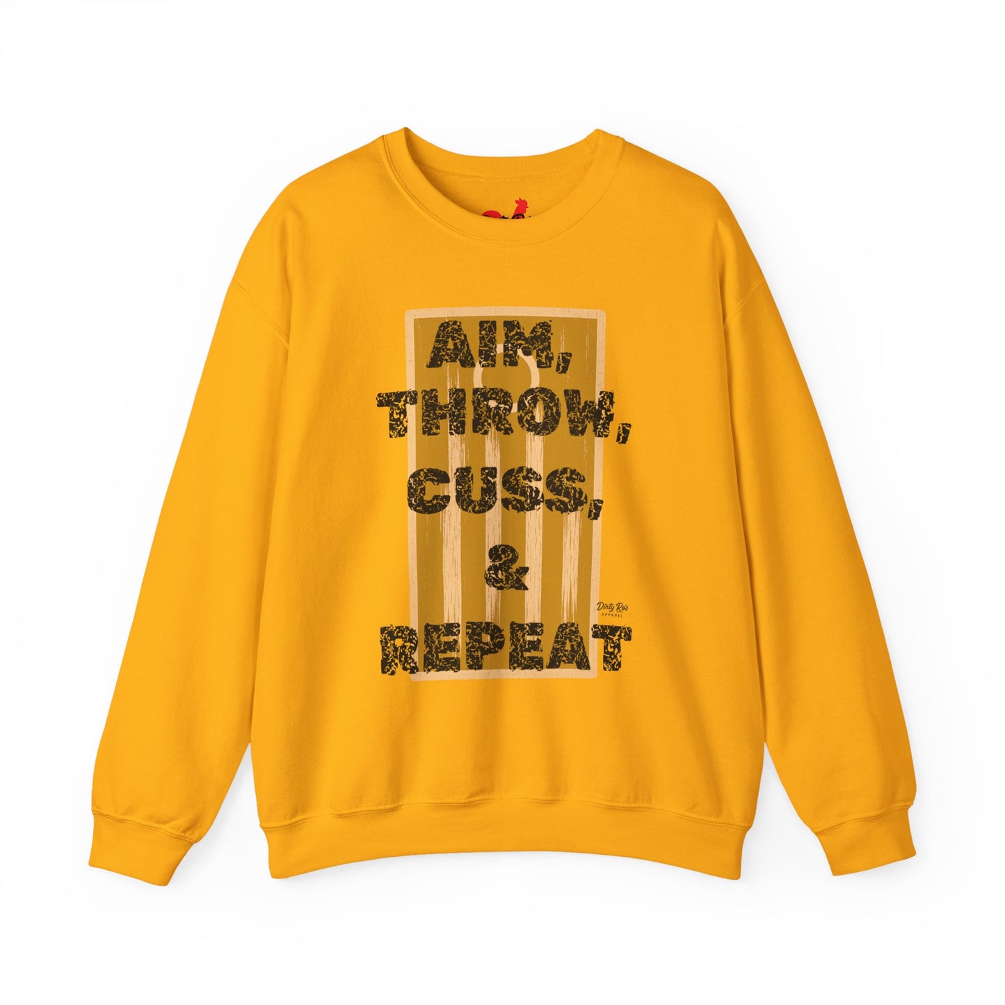 Aim, Throw, Cuss, Repeat Cornhole | Crewneck Sweatshirt