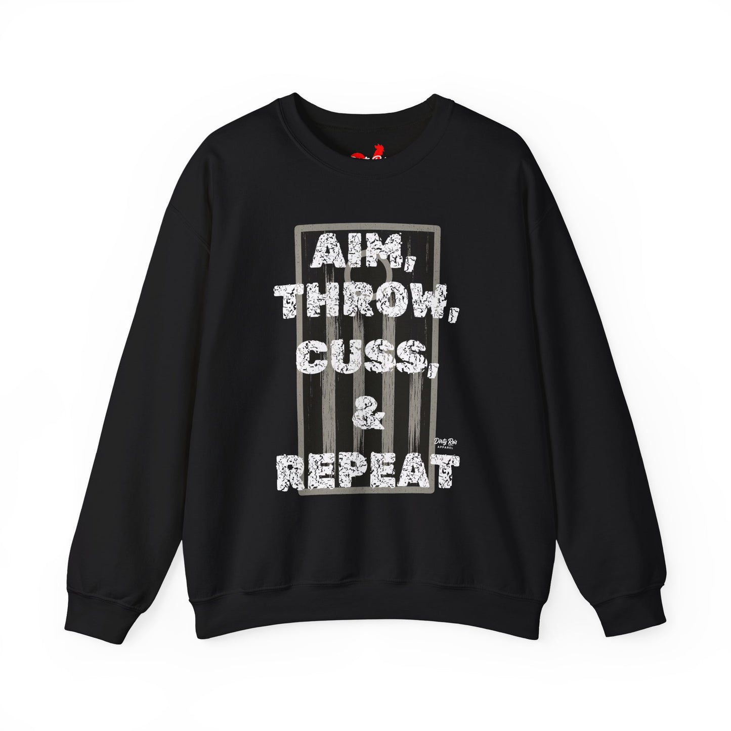 Aim, Throw, Cuss, Repeat Cornhole | Crewneck Sweatshirt