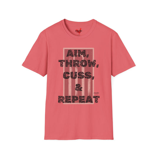 Aim, Throw, Cuss, Repeat Cornhole | Soft AF Tee