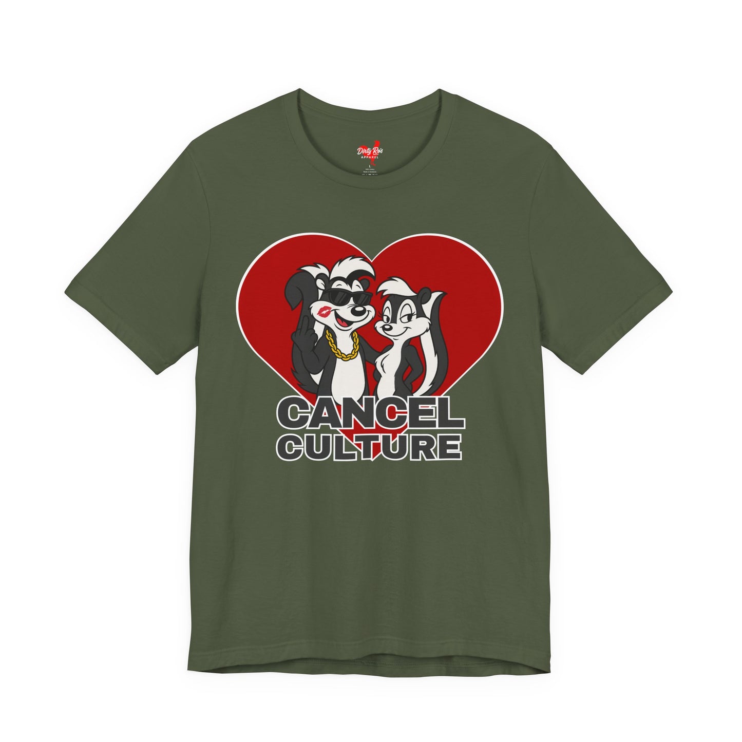 Offensive Cancel Culture Heart T-Shirt for Men – Middle Finger Graphic Humor Tee