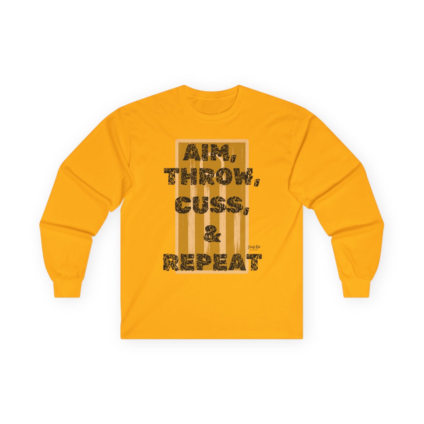 Aim, Throw, Cuss, Repeat Cornhole | Long Sleeve Tee