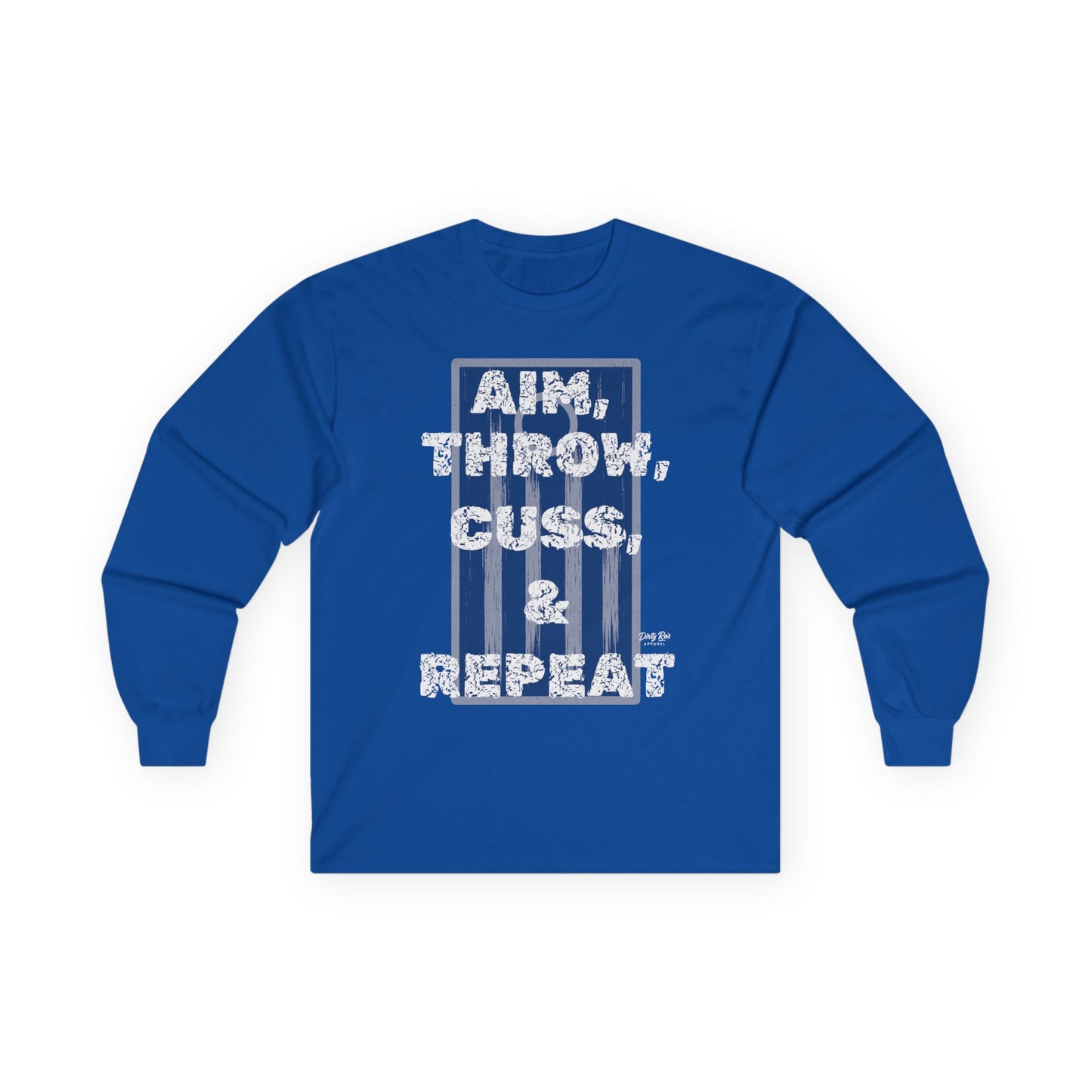 Aim, Throw, Cuss, Repeat Cornhole | Long Sleeve Tee