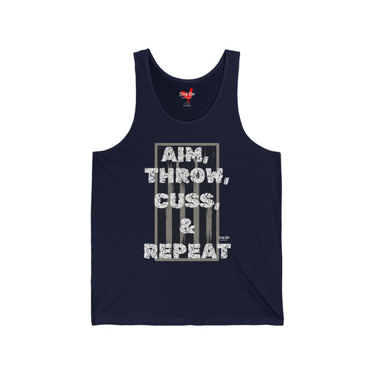 Aim, Throw, Cuss, Repeat Cornhole | Tank Top