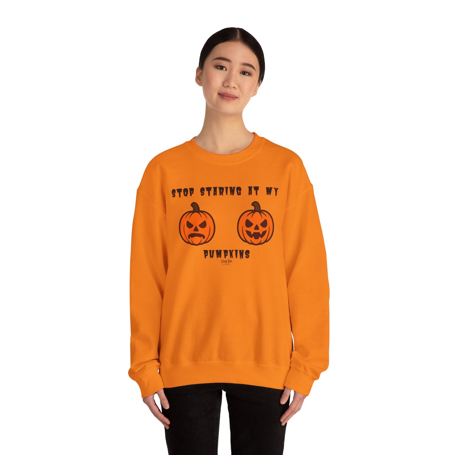 Stop Staring at My Pumpkins | Crewneck Sweatshirt