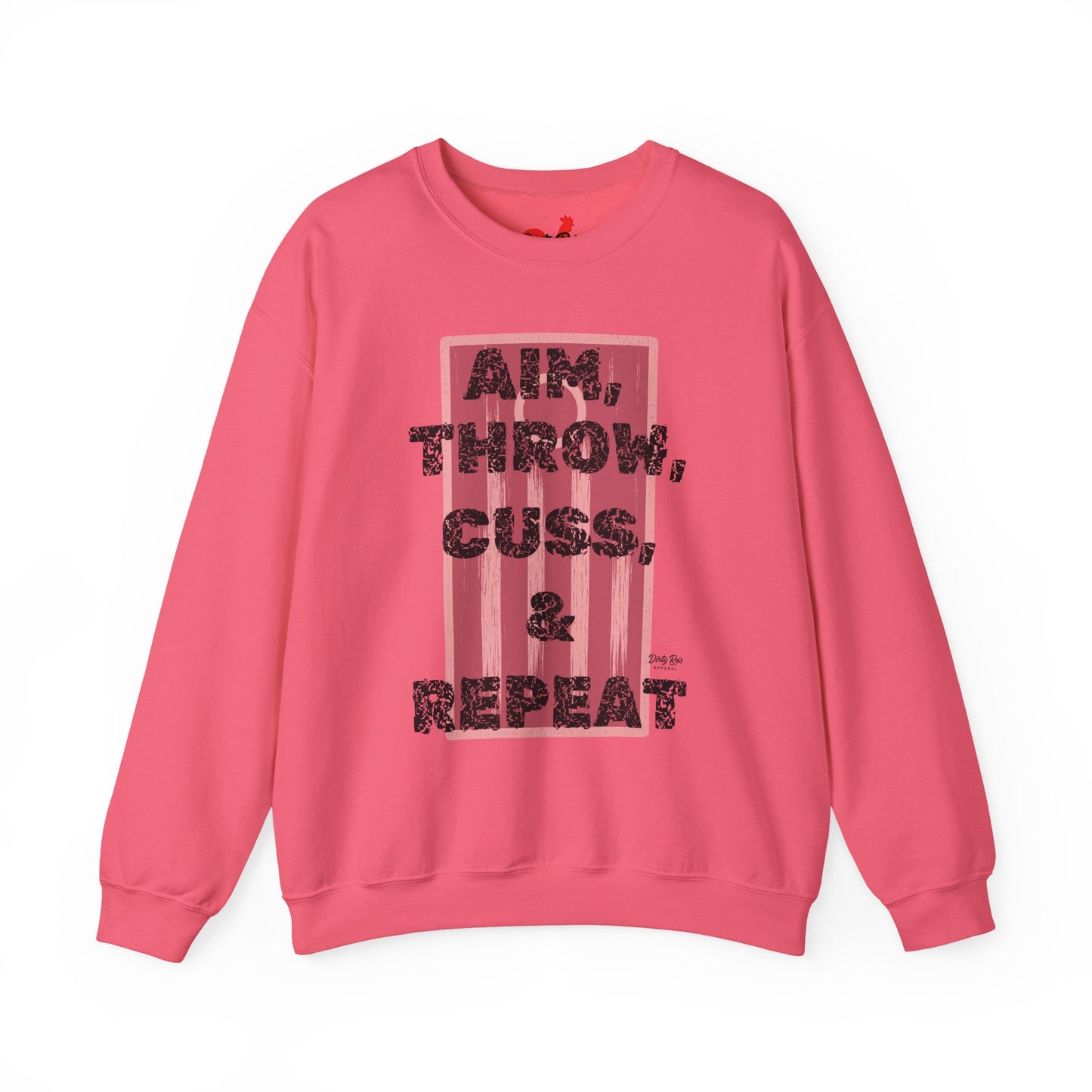 Aim, Throw, Cuss, Repeat Cornhole | Crewneck Sweatshirt