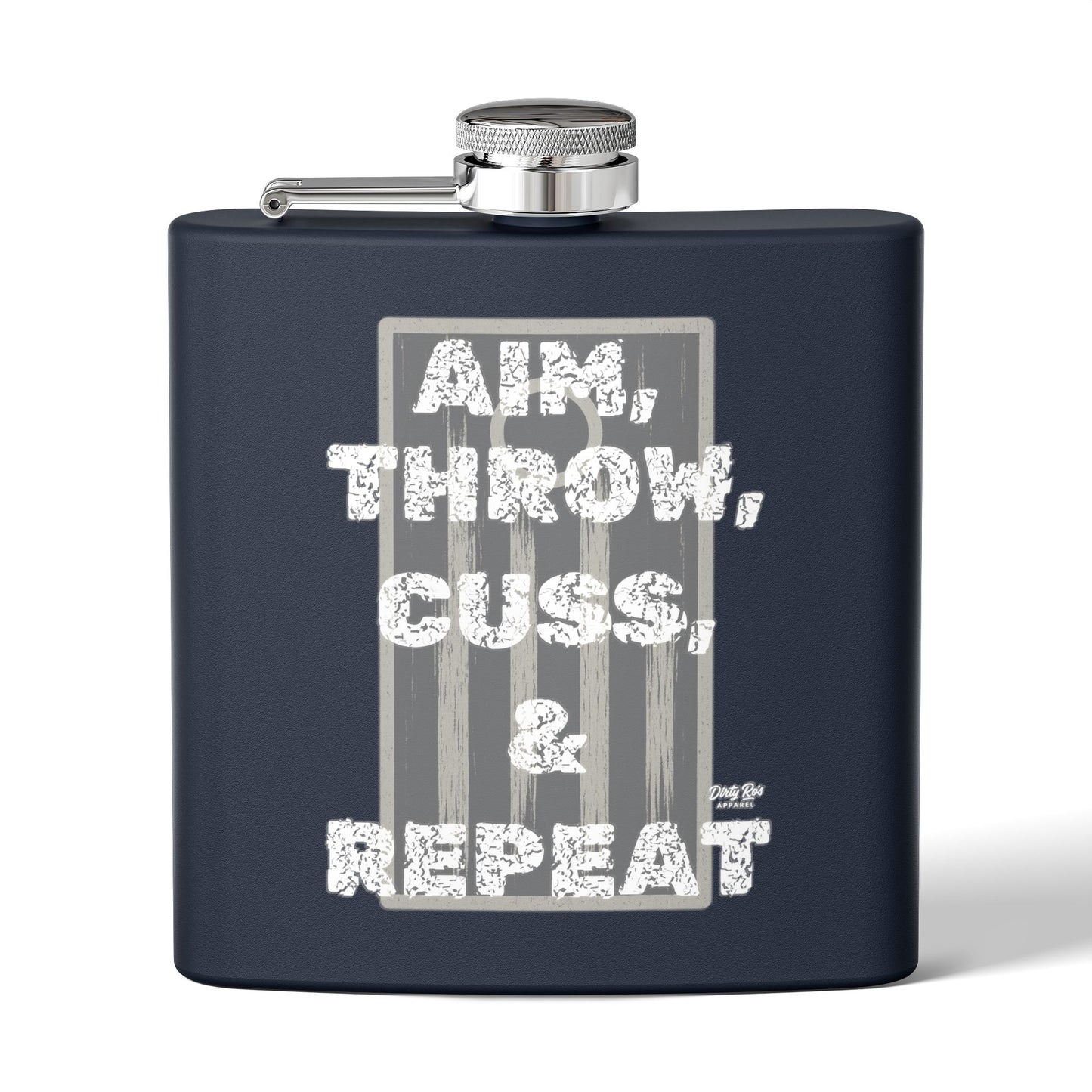 Aim, Throw, Cuss, Repeat Cornhole | Flask