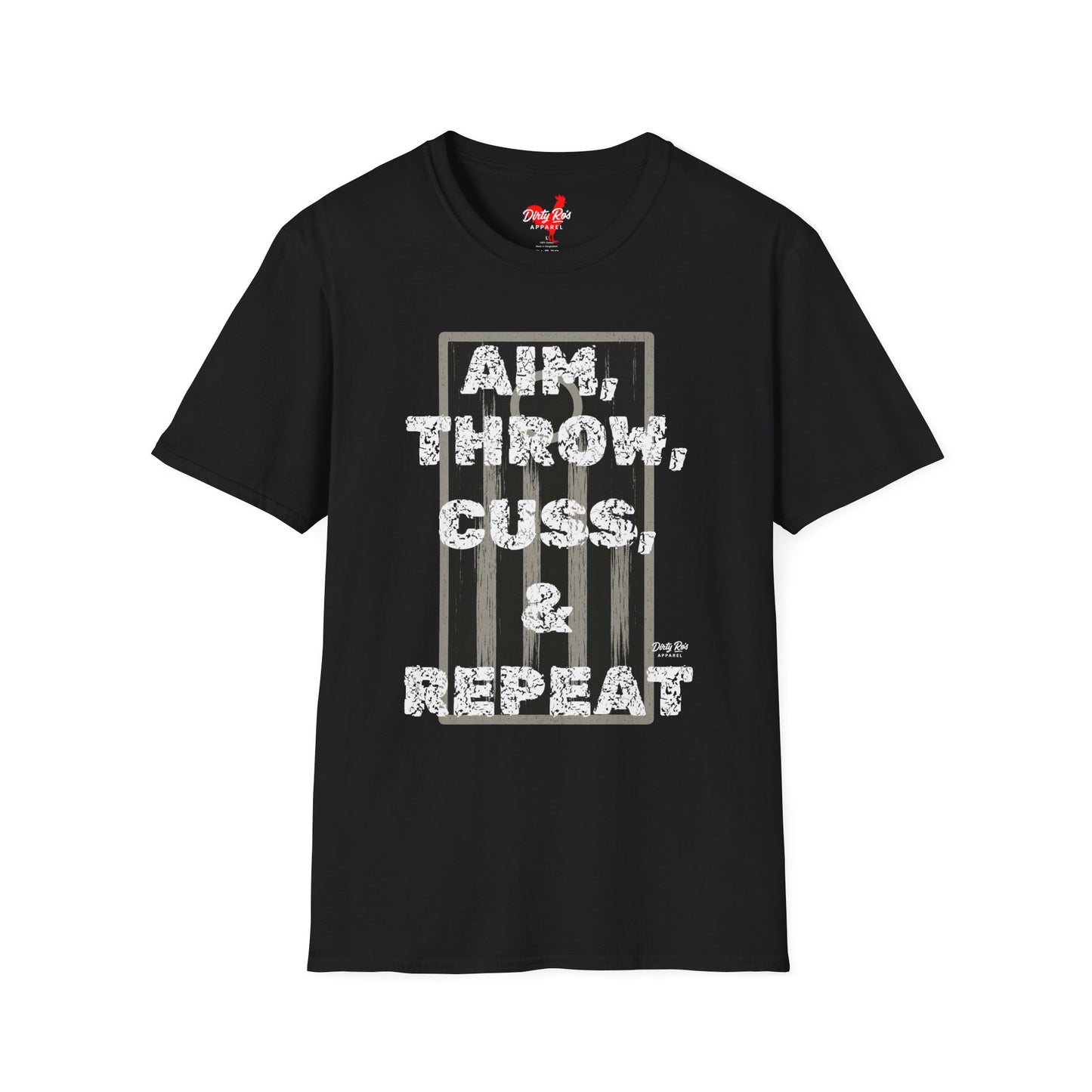 Aim, Throw, Cuss, Repeat Cornhole | Soft AF Tee