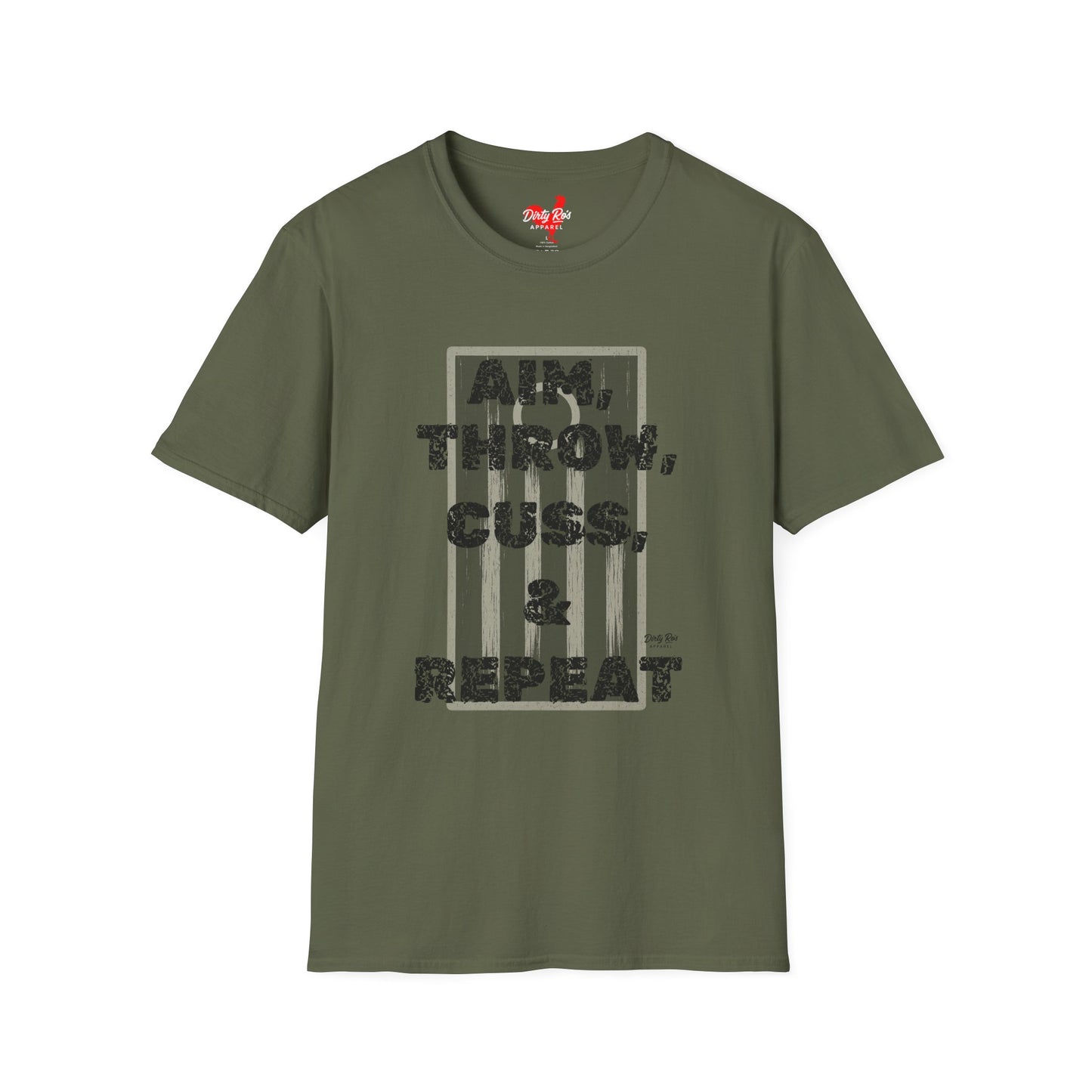 Aim, Throw, Cuss, Repeat Cornhole | Soft AF Tee