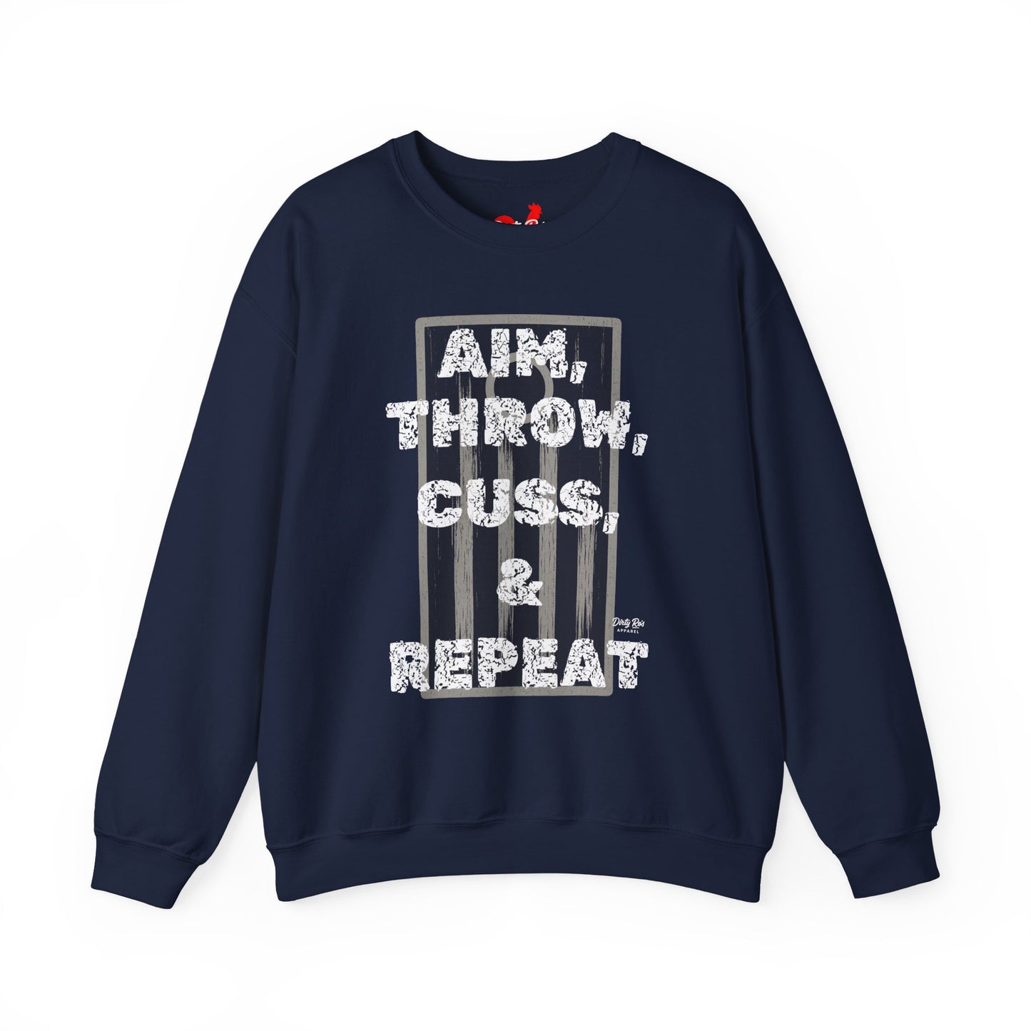 Aim, Throw, Cuss, Repeat Cornhole | Crewneck Sweatshirt