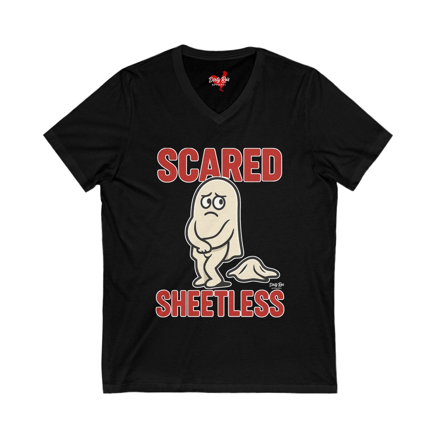 Scared Sheetless | V-Neck Tee