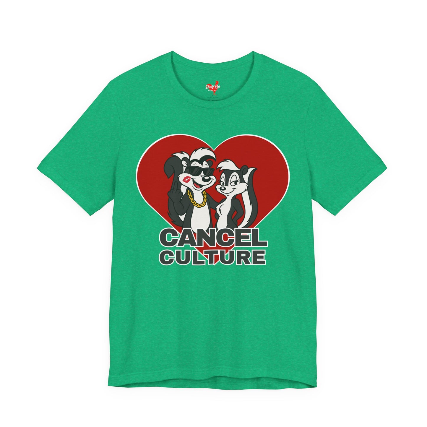 Offensive Cancel Culture Heart T-Shirt for Women – Middle Finger Graphic Humor Tee