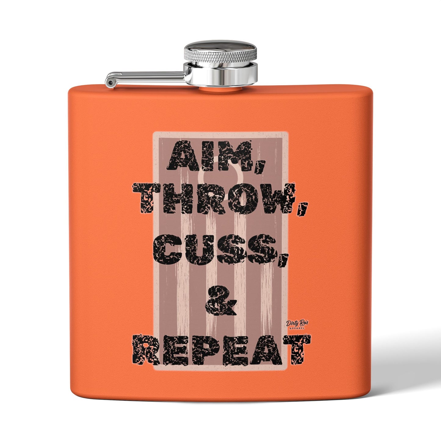 Aim, Throw, Cuss, Repeat Cornhole | Flask