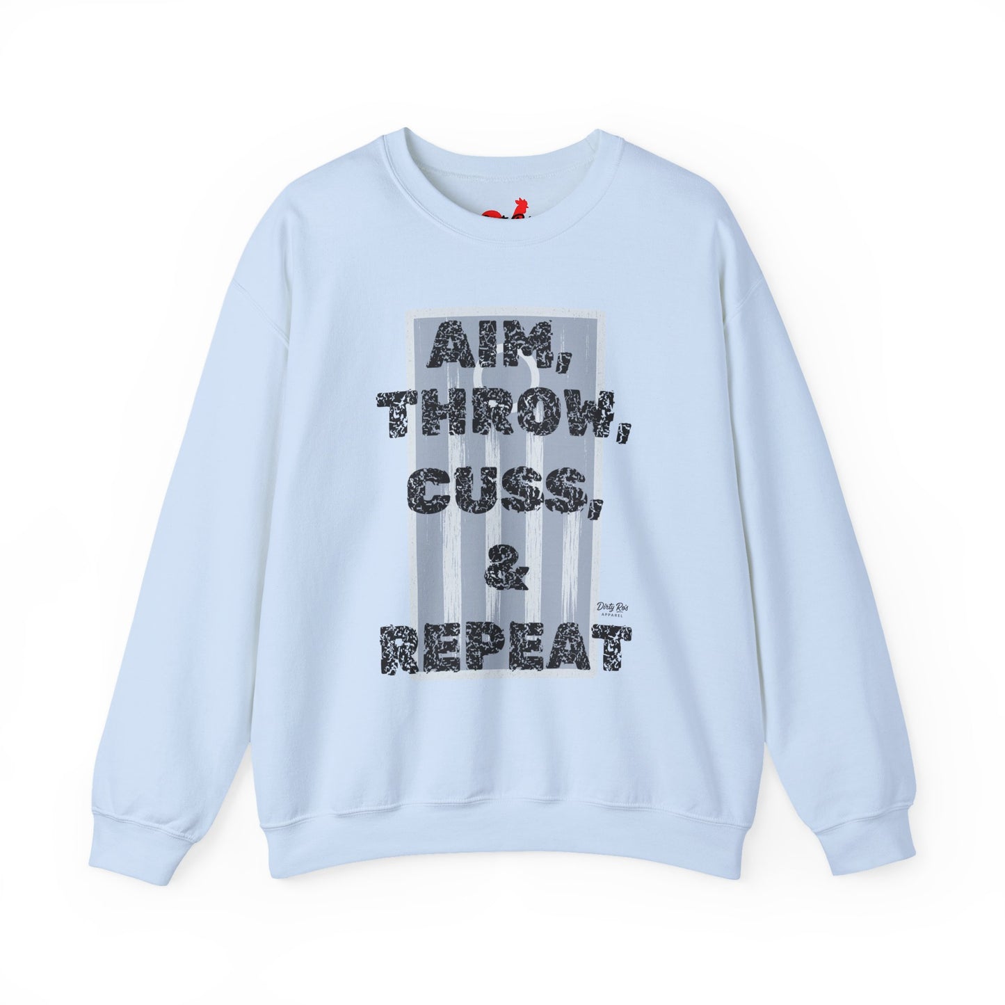 Aim, Throw, Cuss, Repeat Cornhole | Crewneck Sweatshirt