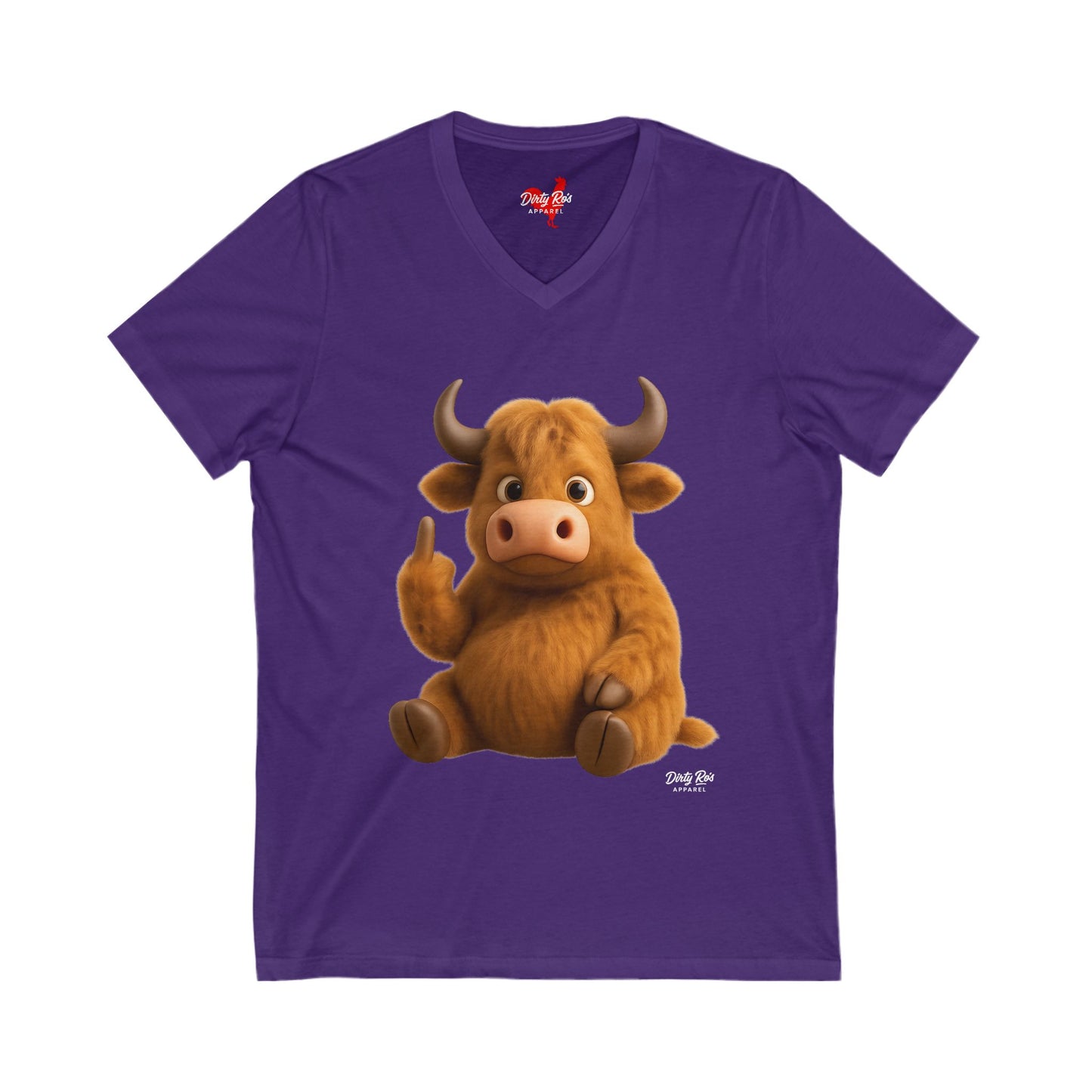 Fuzzy Cow FU | V-Neck Tee