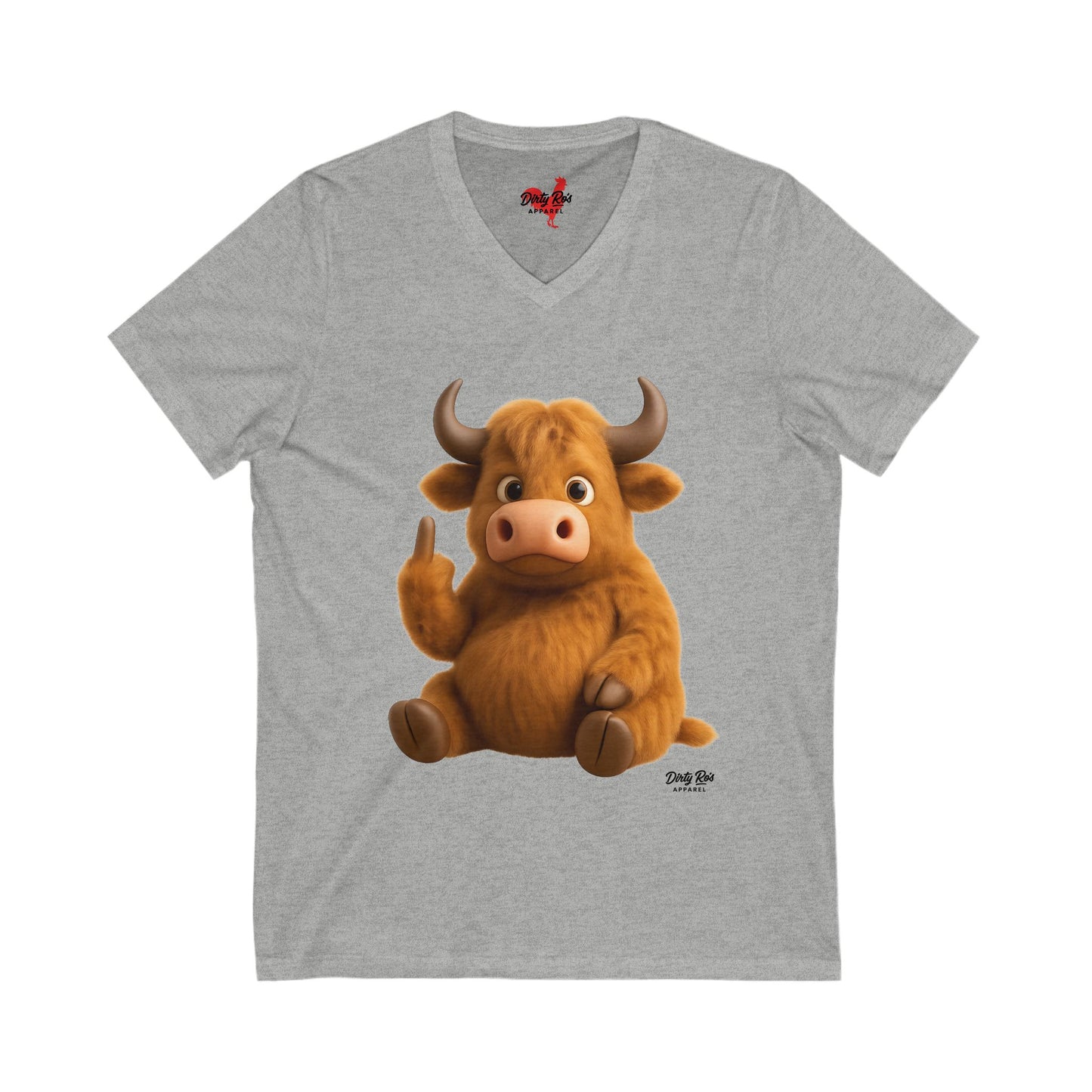 Fuzzy Cow FU | V-Neck Tee