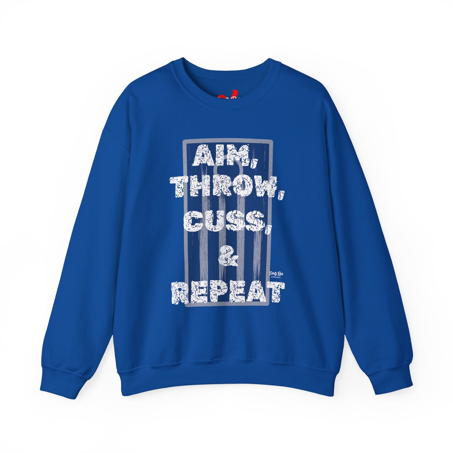 Aim, Throw, Cuss, Repeat Cornhole | Crewneck Sweatshirt