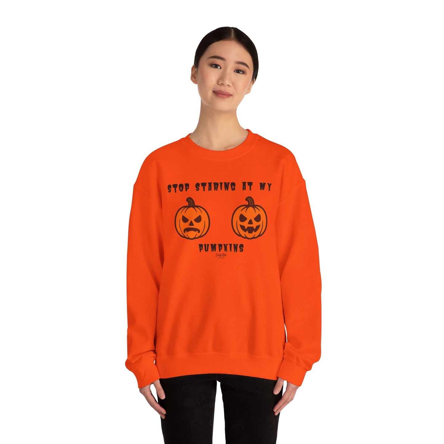 Stop Staring at My Pumpkins | Crewneck Sweatshirt