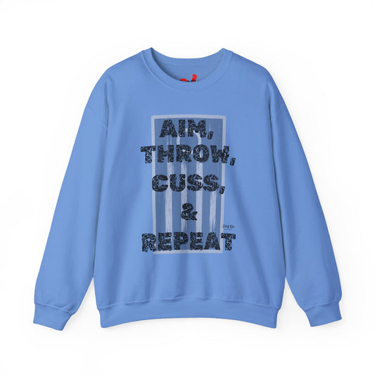 Aim, Throw, Cuss, Repeat Cornhole | Crewneck Sweatshirt