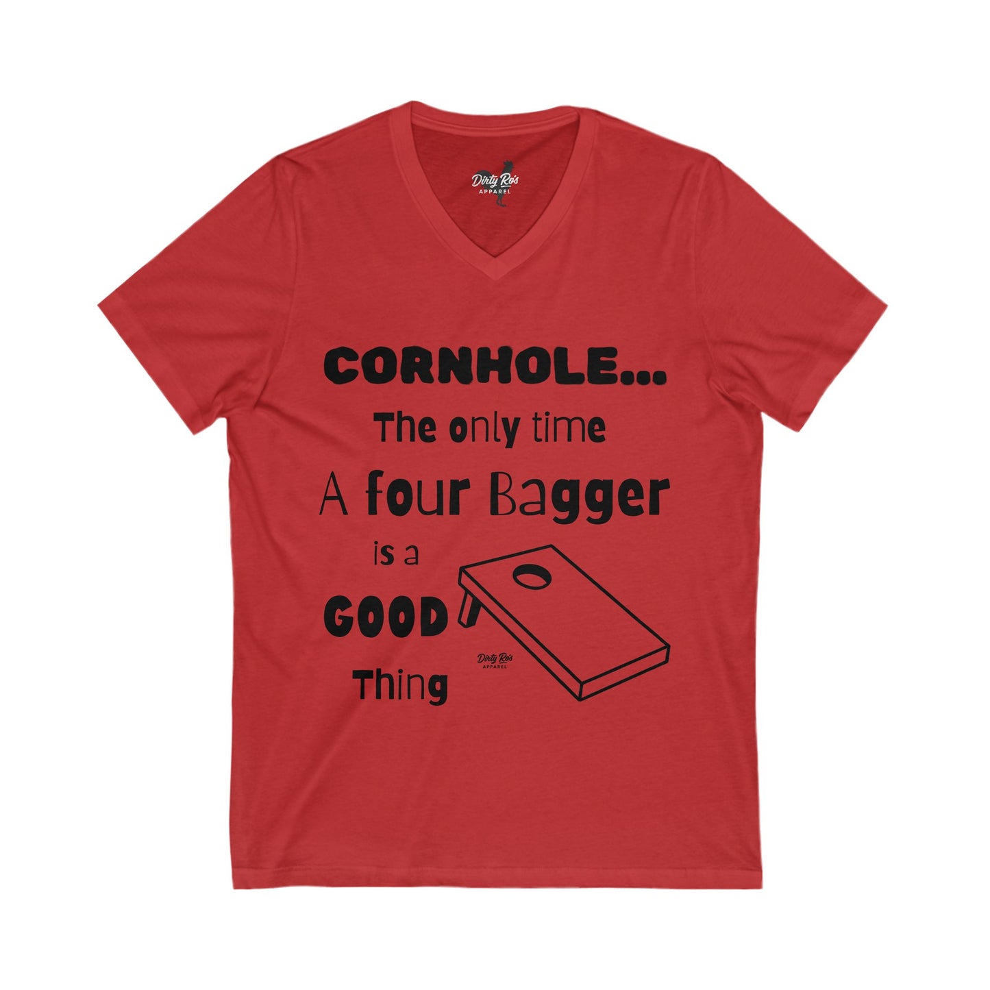 Cornhole The Only Time a Four Bagger is a Good Thing | V-Neck Tee