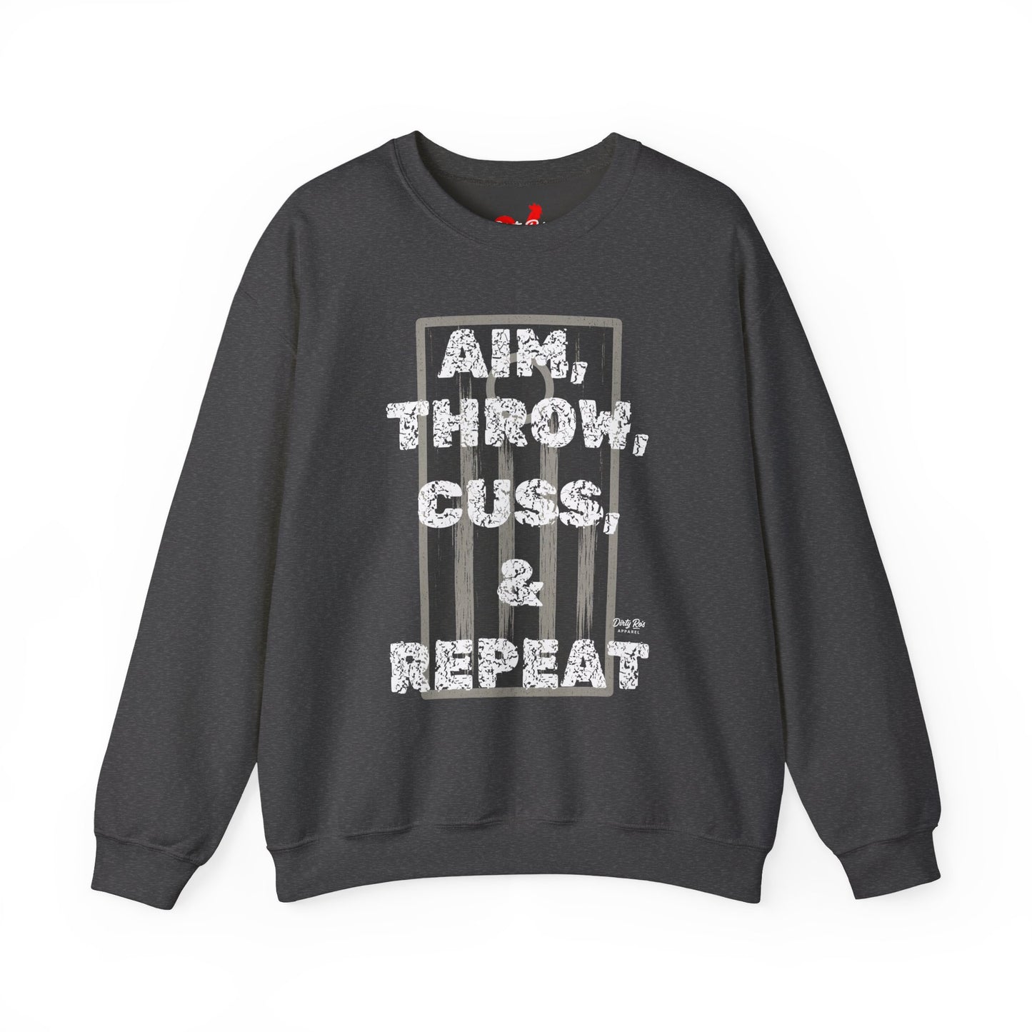 Aim, Throw, Cuss, Repeat Cornhole | Crewneck Sweatshirt