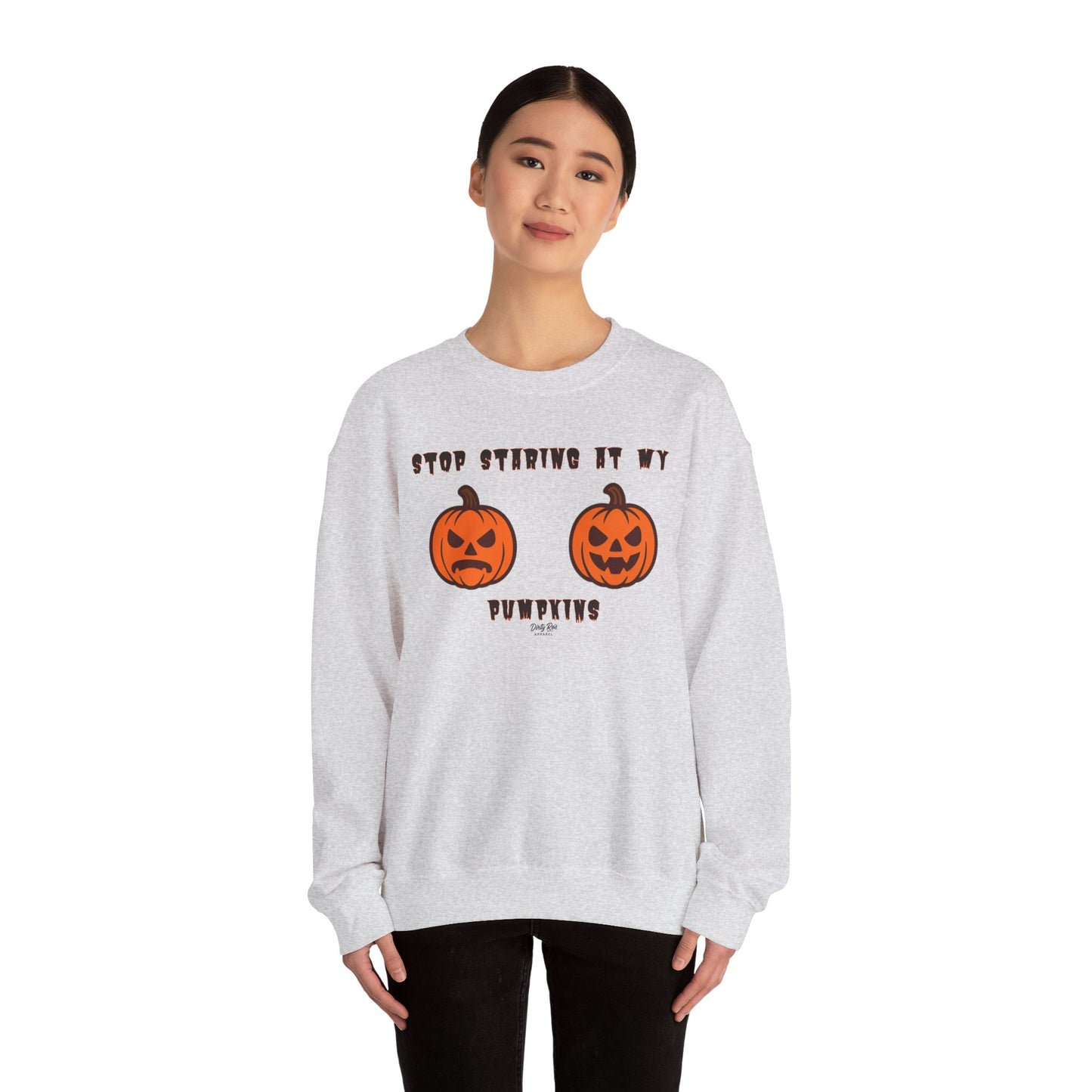 Stop Staring at My Pumpkins | Crewneck Sweatshirt